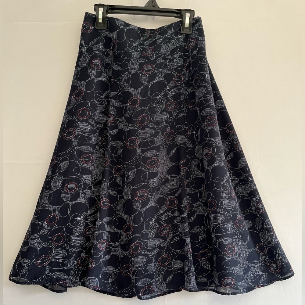 Cleo Blue & Red Geometric Dot Midi Skirt – Made in Canada